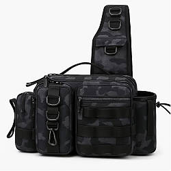 Сумка для риболовлі через плече, 27х20х13см, Сірий / Рибальська сумка / Сумка для рибальських снастей / Сумка рибальська