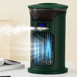 Міні кондиціонер із зволожувачем повітря Spray air cooler, Зелений / Вентилятор настільний / Портативний кондиціонер