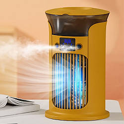 Міні кондиціонер із зволожувачем повітря Spray air cooler, Жовтий / Вентилятор настільний / Портативний кондиціонер
