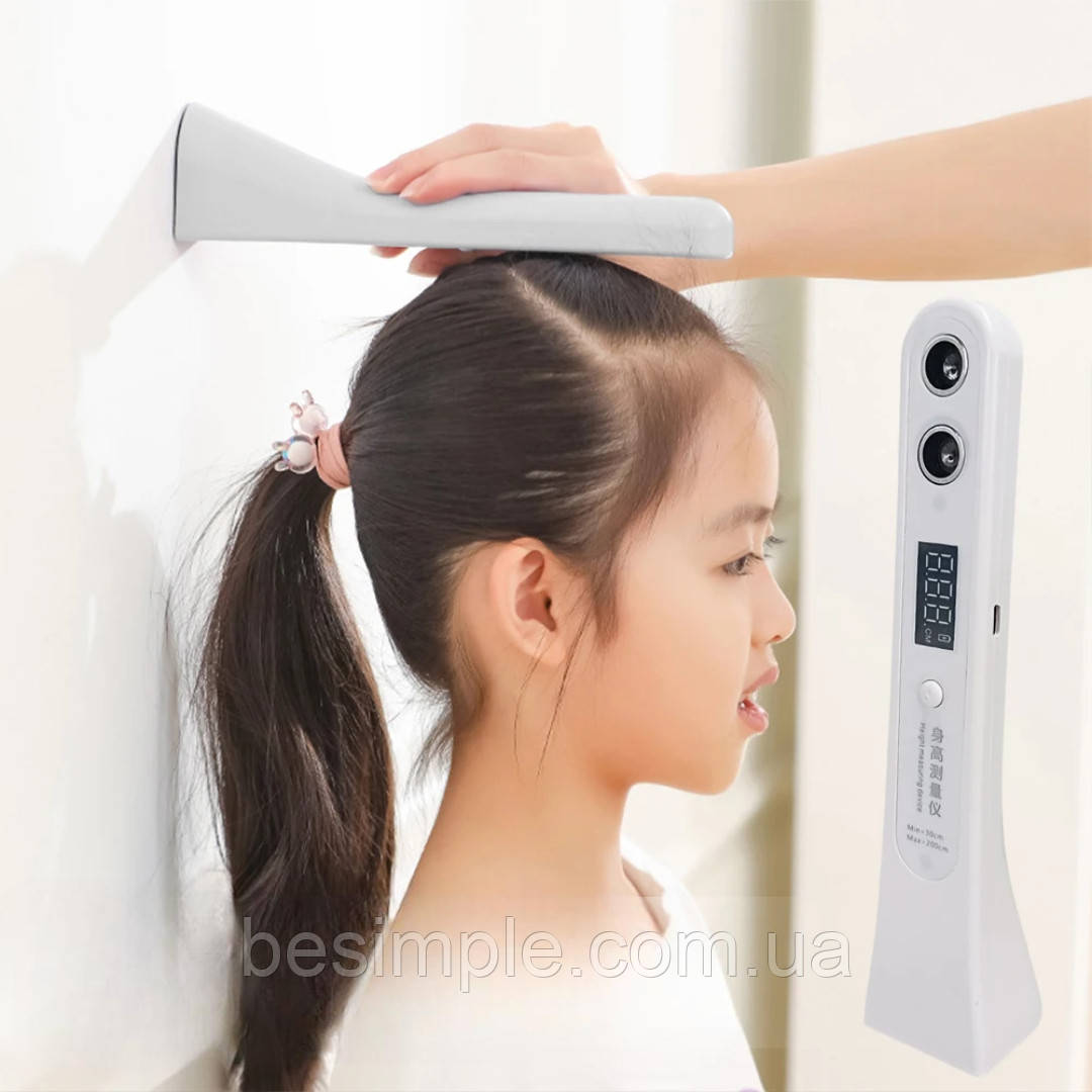 Електронний ростомір для тіла, 200см, 500 мАг, білий/ Портативний стадіометр / Стадіометр для вимірювання зросту, фото 1