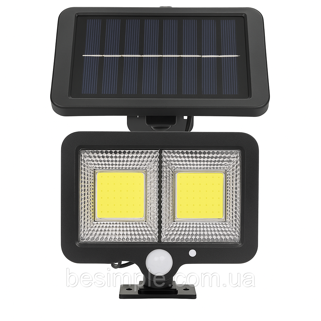 Вуличний світильник на сонячній батареї, 800 мАг, 1400лм, 2СОВ SL-F98 / Прожектор з датчиком руху, фото 1