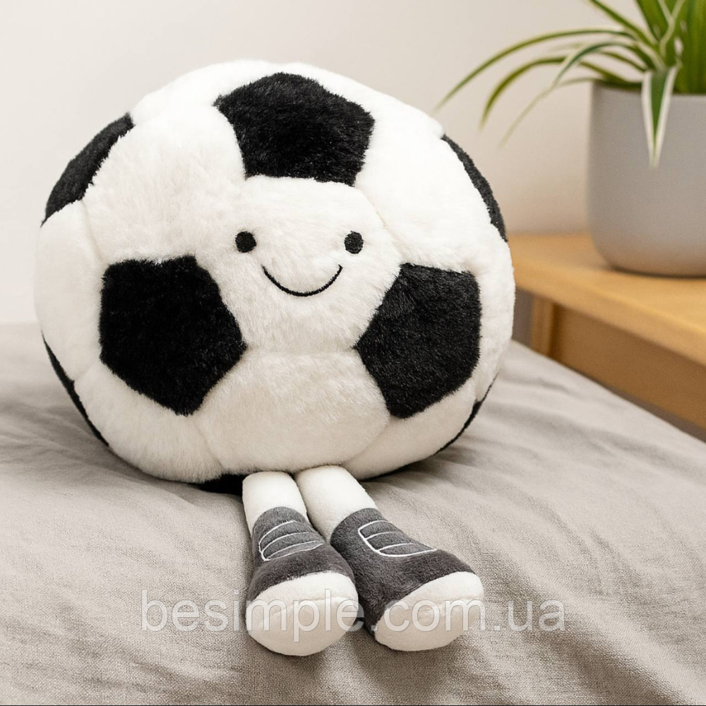 Мʼяка іграшка-плед Футбольний мʼяч 160*110 см / Іграшка трансформер / Плед у вигляді іграшки / Іграшка подушка, фото 1