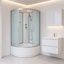 Душовий бокс KO&PO 6021 90х90х195 см без даху на глибокому піддоні сатин скло матове, фото 2