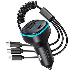 FM модулятор Bluetooth, MP3, 3хUSB, XO BCC07 / Автомобільний FM-трансмітер / Модулятор для авто