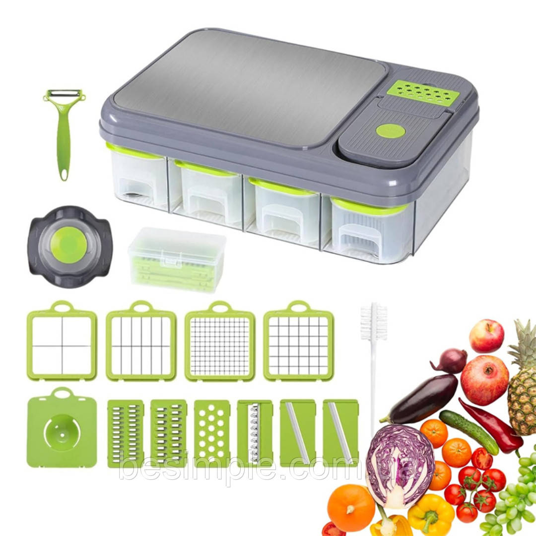 Багатофункціональна овочерізка, 28 в 1  33427 / Слайсер для нарізання овочів і фруктів / Мультислайсер, фото 1