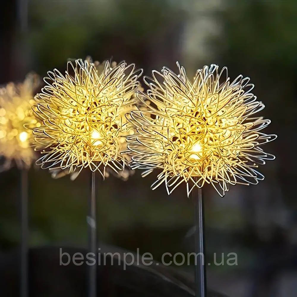 2шт Садовий світильник на сонячній батареї Кульбаби, 75.4см / Вуличний світильник садовий / Ліхтар для саду, фото 1