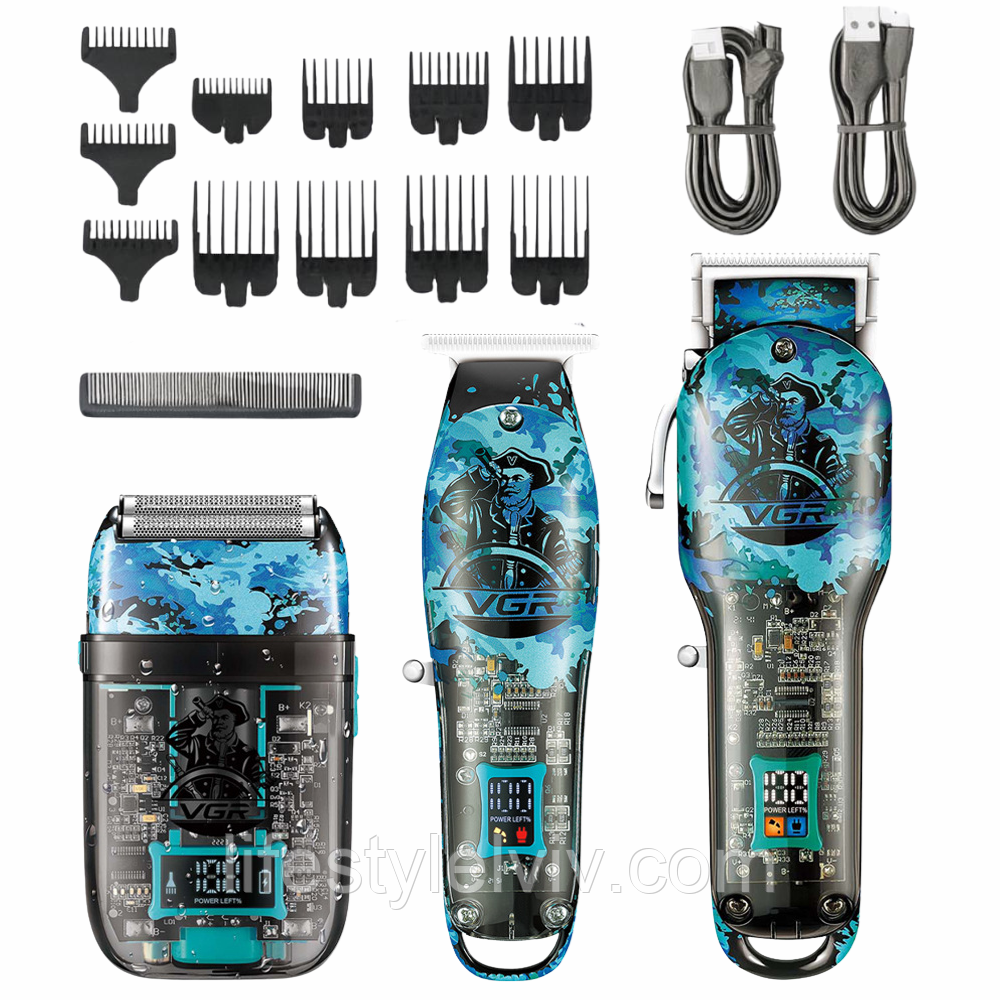 Професійний набір для стрижки 3в1, V-645 / Машинка для стрижки / Тример для волосся / Шейвер для стрижки, фото 1