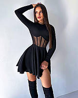 Женское облегающее платье с имитацией корсета