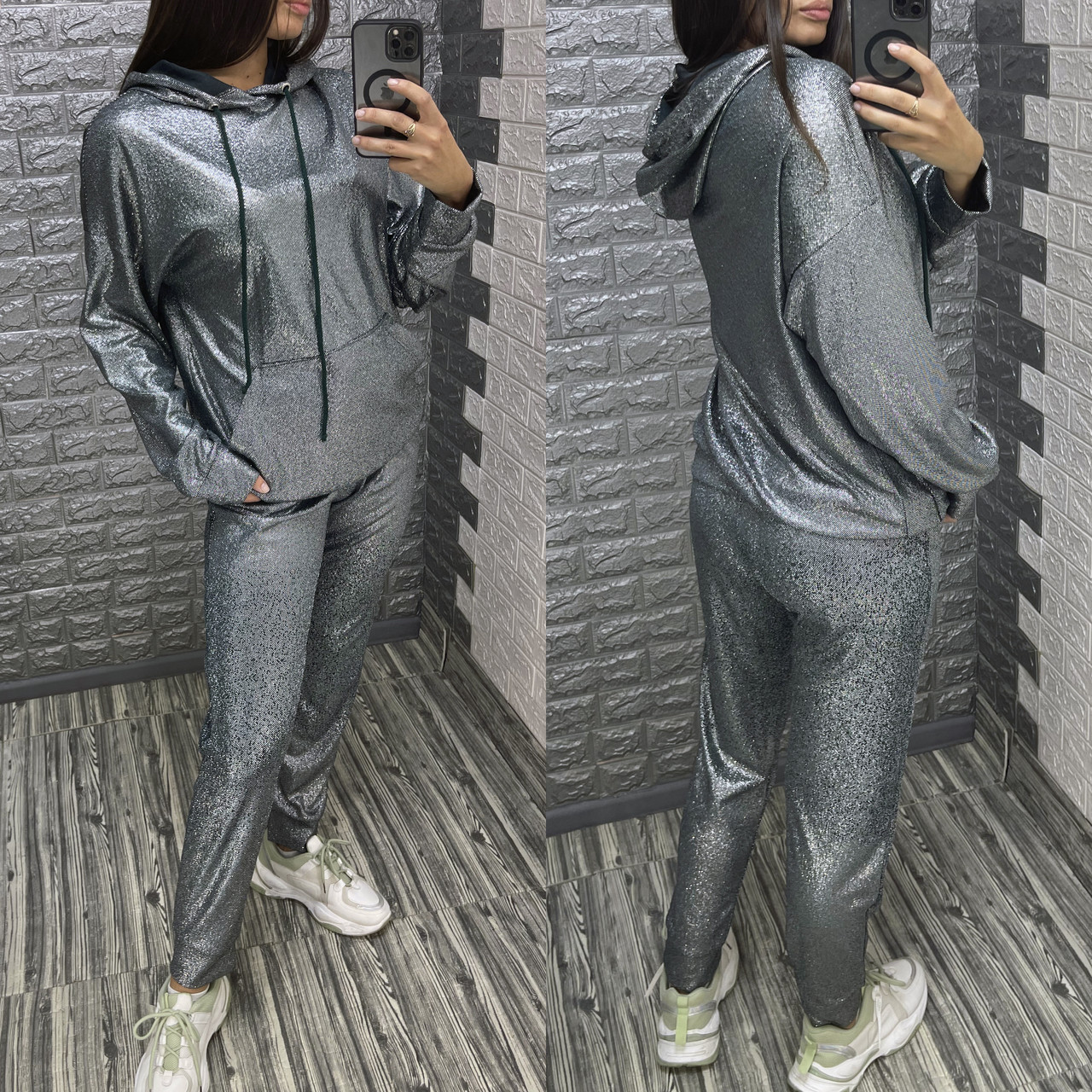 Блискучий костюм кофта і штани, фото 1