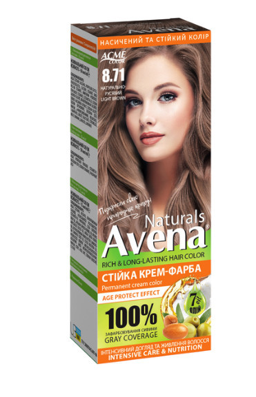 Крем-фарба стійка 871 AVENA Shine Color Натурально-русявий 115 мл (4823115507105), фото 1