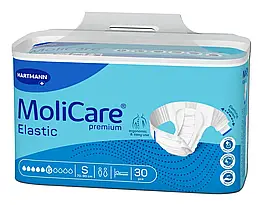 Підгузки для дорослих MoliCare Premium Elastic 6 крапель S 30шт з еластичними бічними вставками