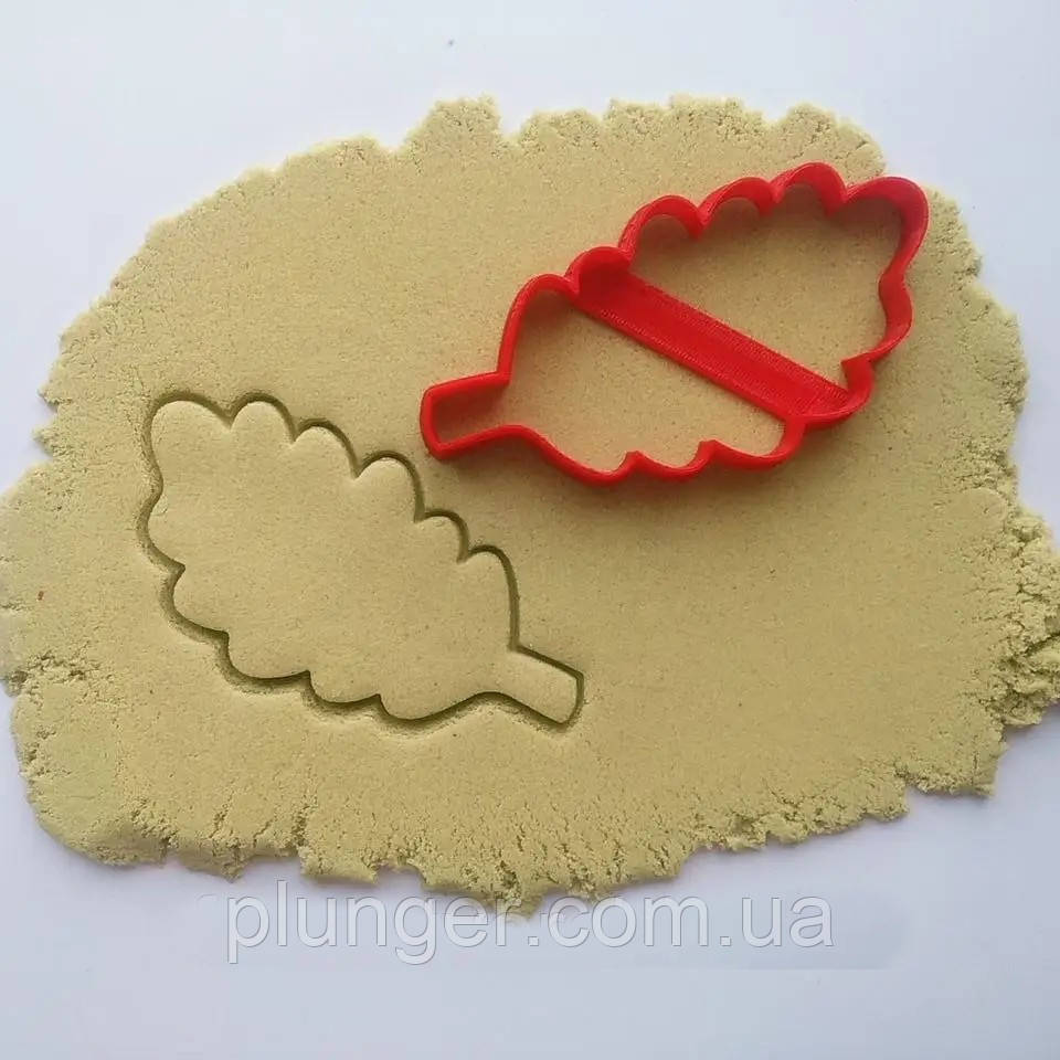 Вирубка кондитерська пластикова Листочок дуба, 10 см, фото 1