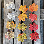 Штучне листя клена жовте 20 шт. уп 18 см, фото 2