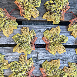 Штучне листя клена жовте 20 шт. уп 18 см