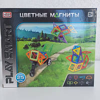 Конструктор магнітний "Play Smart", "Машинки, тварини, мотоцикли", 25 деталей, 33 моделі, у коробці (2474)