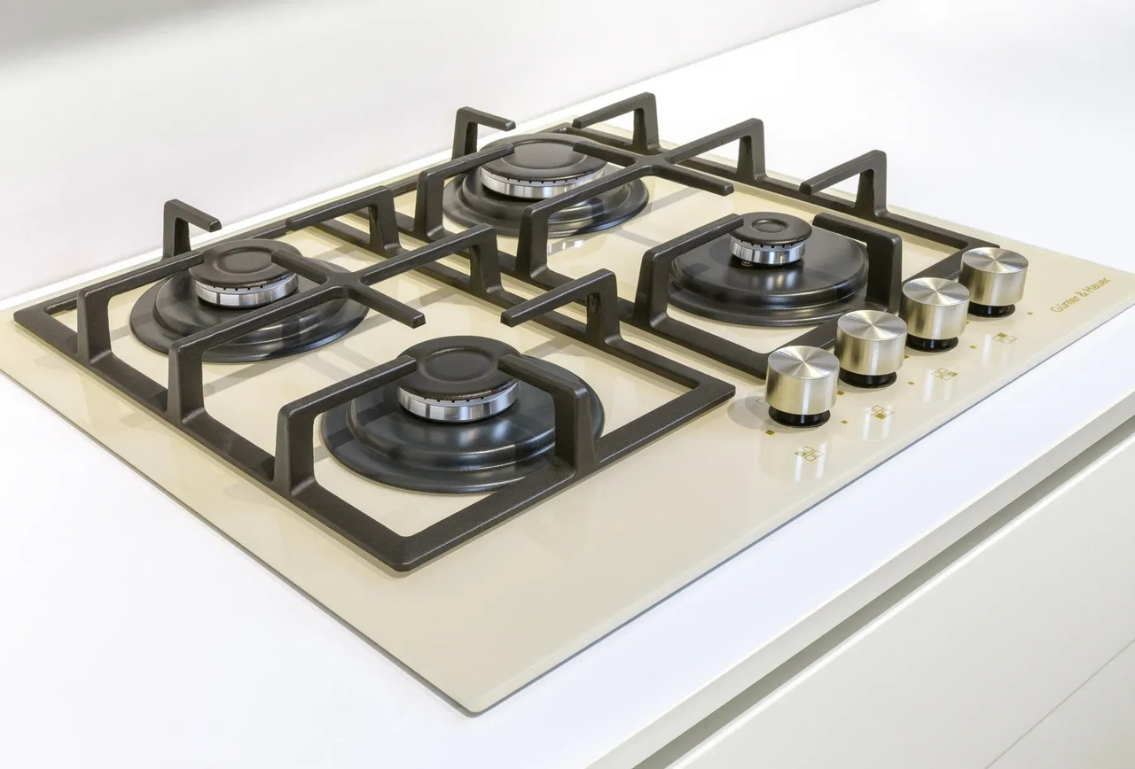 Газова варильна поверхня GL 64 IVR — елегантний айворі, 4 конфорки, автопідпал, фото 1