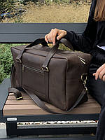 Шкіряна дорожня сумка коричневого кольору | Стильна сумка з натуральної шкіри для подорожей
