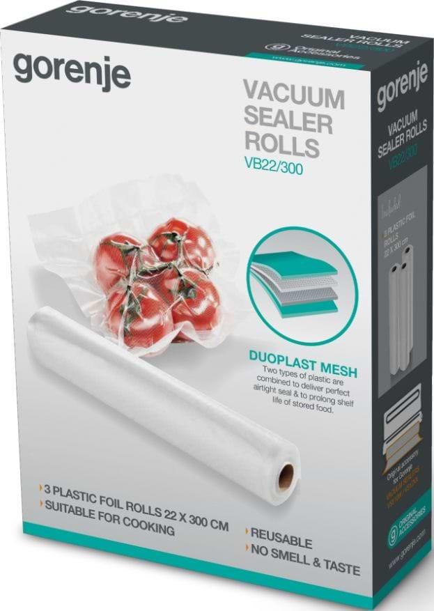 Пакети для вакууматора Gorenje VB 22/300, 22 см х 3 м (3 рулони), фото 1