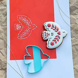 Вирубказ трафаретом  для пряника Пташка, 8 см