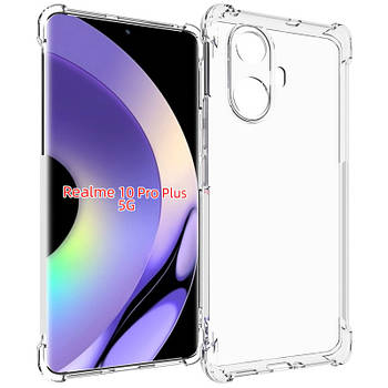 TPU чохол GETMAN Ease посилені кути Full Camera для Realme 10 Pro+