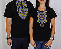 Сімейні футболки / Family look з вишивкою чорні Етніка, футболки вишиванки сімейні, футболки з вишивкою парні