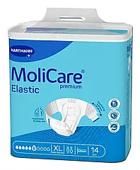 Підгузки для дорослих MoliCare Premium Elastic 6 крапель XL 14шт з еластичними бічними вставками