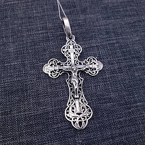 Чоловічий срібний кулон хрестик. Православний хрест із срібла 925