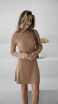 Базова жіноча міні сукня трикотажна з довгими рукавами Smof9474, фото 2