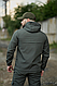 Куртка-анорак чоловіча хакі, тактичний одяг з липучкою, демісезонна вітрівка-анорак з капюшоном - фото 4 - id-p2736618292
