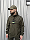 Куртка-анорак чоловіча хакі, тактичний одяг з липучкою, демісезонна вітрівка-анорак з капюшоном - фото 7 - id-p2736618292