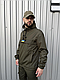 Куртка-анорак чоловіча хакі, тактичний одяг з липучкою, демісезонна вітрівка-анорак з капюшоном - фото 8 - id-p2736618292