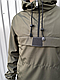 Куртка-анорак чоловіча хакі, тактичний одяг з липучкою, демісезонна вітрівка-анорак з капюшоном - фото 9 - id-p2736618292