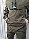 Куртка-анорак чоловіча хакі, тактичний одяг з липучкою, демісезонна вітрівка-анорак з капюшоном - фото 10 - id-p2736618292