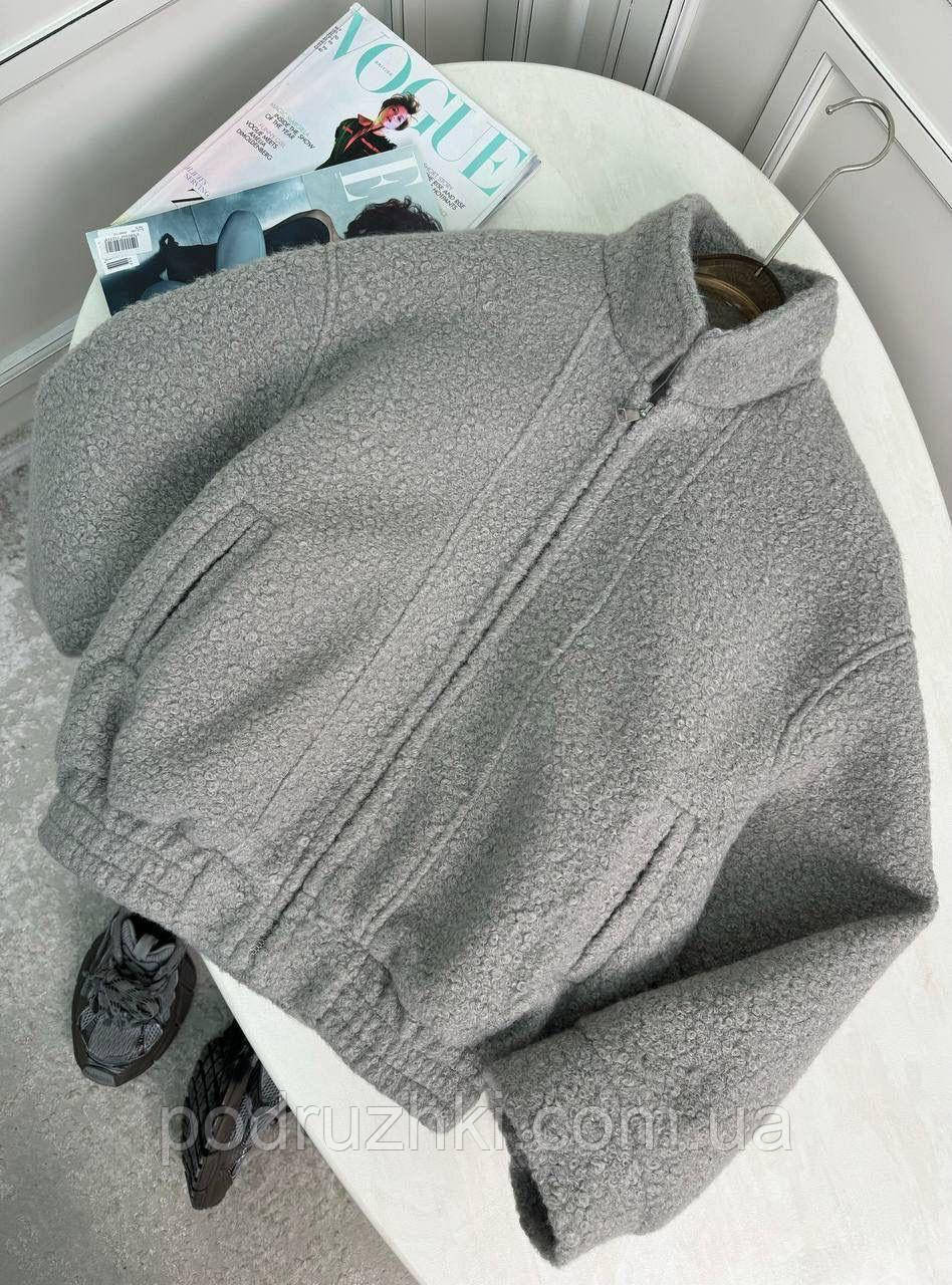 Жіноча укорочена куртка з тканини Барашек букле, розміри  42-44 46-48, фото 1