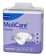 Підгузки для дорослих MoliCare Premium Elastic 8 крапель XL 14шт з еластичними бічними вставками
