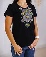 Футболка з вишивкою жіноча чорна Етніка, футболка вишиванка,футболка з вишиванкою,футболка вишита