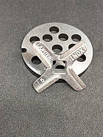 Решітка та ніж м'ясорубки Zelmer NR5, (d.зовніш=54 мм, d.вв=8 мм, відв=4 мм)