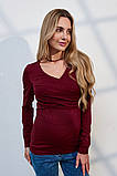 Лонгслів для вагітних та годування Isobel NR-35.061 бордовий, фото 2