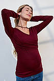 Лонгслів для вагітних та годування Isobel NR-35.061 бордовий, фото 4