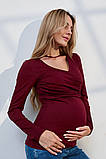 Лонгслів для вагітних та годування Isobel NR-35.061 бордовий, фото 5