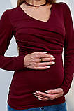 Лонгслів для вагітних та годування Isobel NR-35.061 бордовий, фото 9