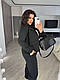 Жіночий базовий осінній флісовий теплий костюм прогулянковий батнік на блискавці штани манжет тринити, фото 3