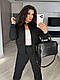 Жіночий базовий осінній флісовий теплий костюм прогулянковий батнік на блискавці штани манжет тринити, фото 6
