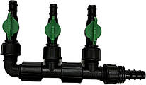 Розподільник повітря AquaNova на три виходи 16 мм
