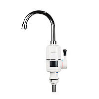 Кран-водонагрівач проточний AQUATICA s96 3.3 кВт для кухні вилив вухо на гайці з дисплеєм і термостатом