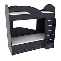 Ліжко двоповерхове, Антрацит, 2040х1000х2000