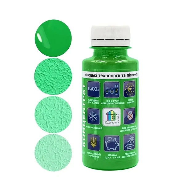 Колір концентрат "Кольорова хата" смарагдовий 100 мл, фото 1
