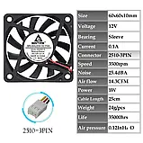 Вентилятор GDSTIME GDA6010 12V 0.1A 3500rpm, безщітковий, Sleeve, 2510-3pin, для 3Д-принтера та верстатів ЧПК, фото 9