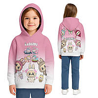 Детское худи с 3D принтом Labubu Толстовка из трехнитки с дизайном Labubu Худи 3D детский Лабубу