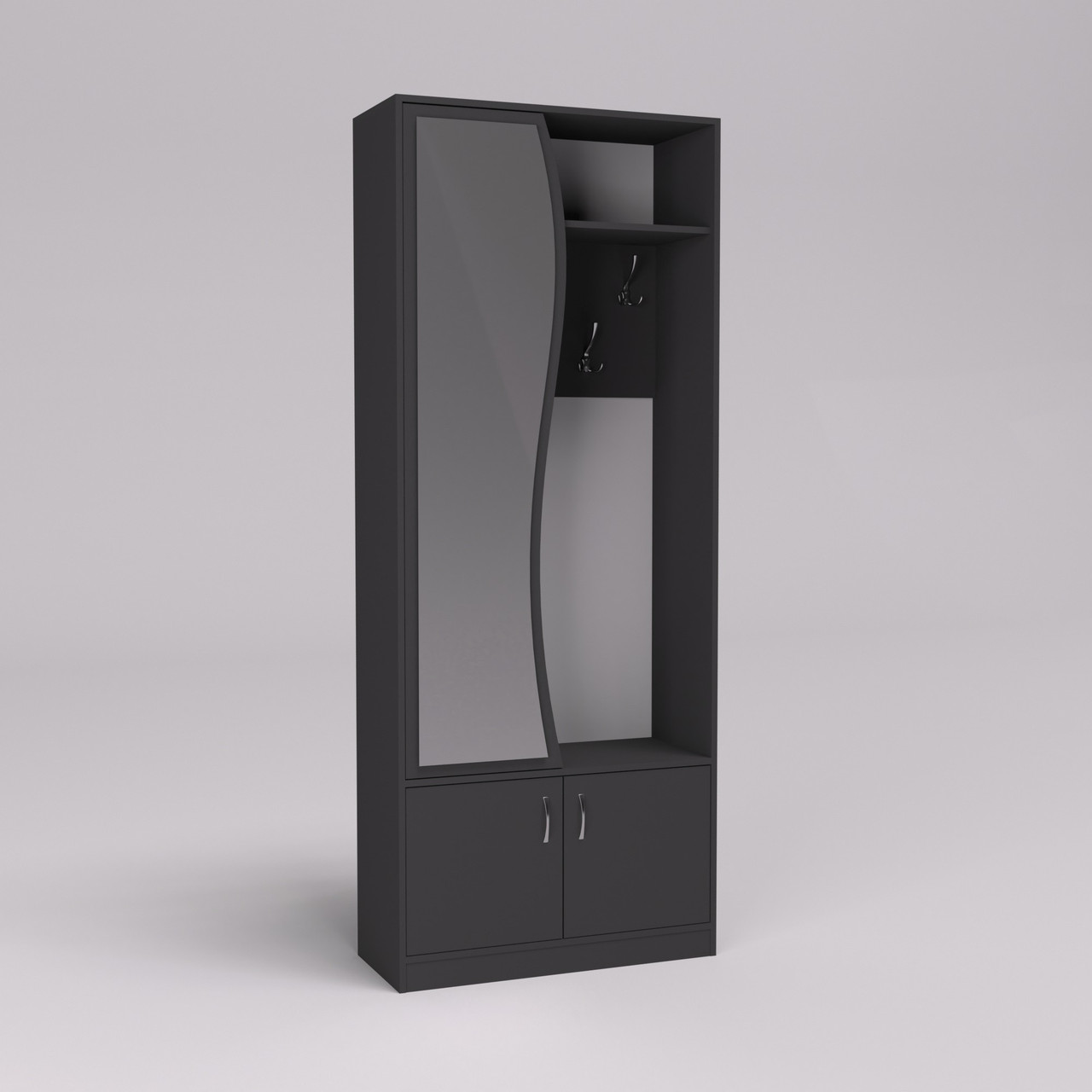 Передпокій із дзеркалом Kontinent ГКШ 3 Антрацит 84х35х210 см, фото 1